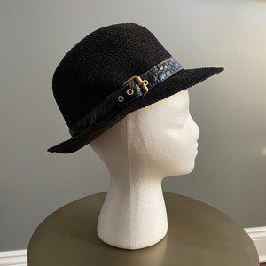 Eric Javits Squishee Classic Fedora Packable HAT Black NEW $230